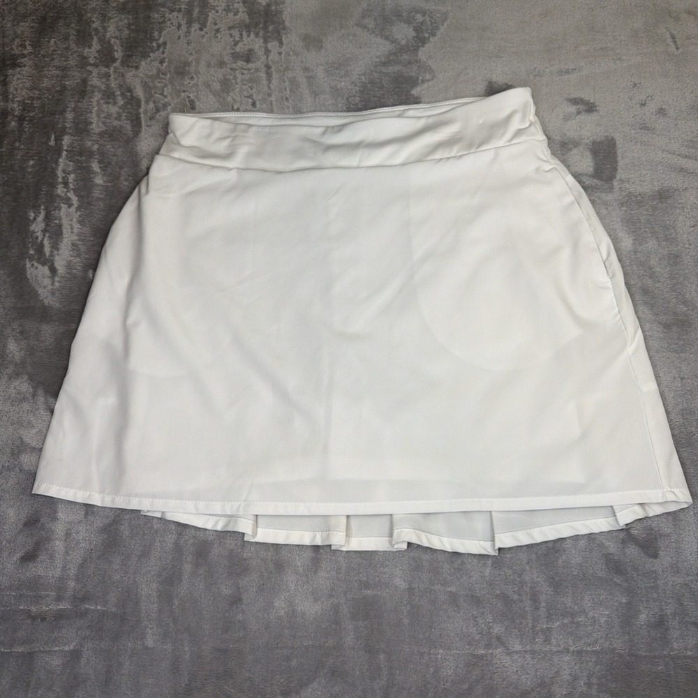 Pebble Beach Dry-Luxe Golf Skort Women's S White Performance Stretch Skirt